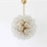 Spectacular Sputnik chandelier with snow glass balls, Doria, Germany, 1970s.