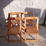 Set of 4 Aldo Jacober folding chairs in wood