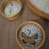 Rattan tray and coasters