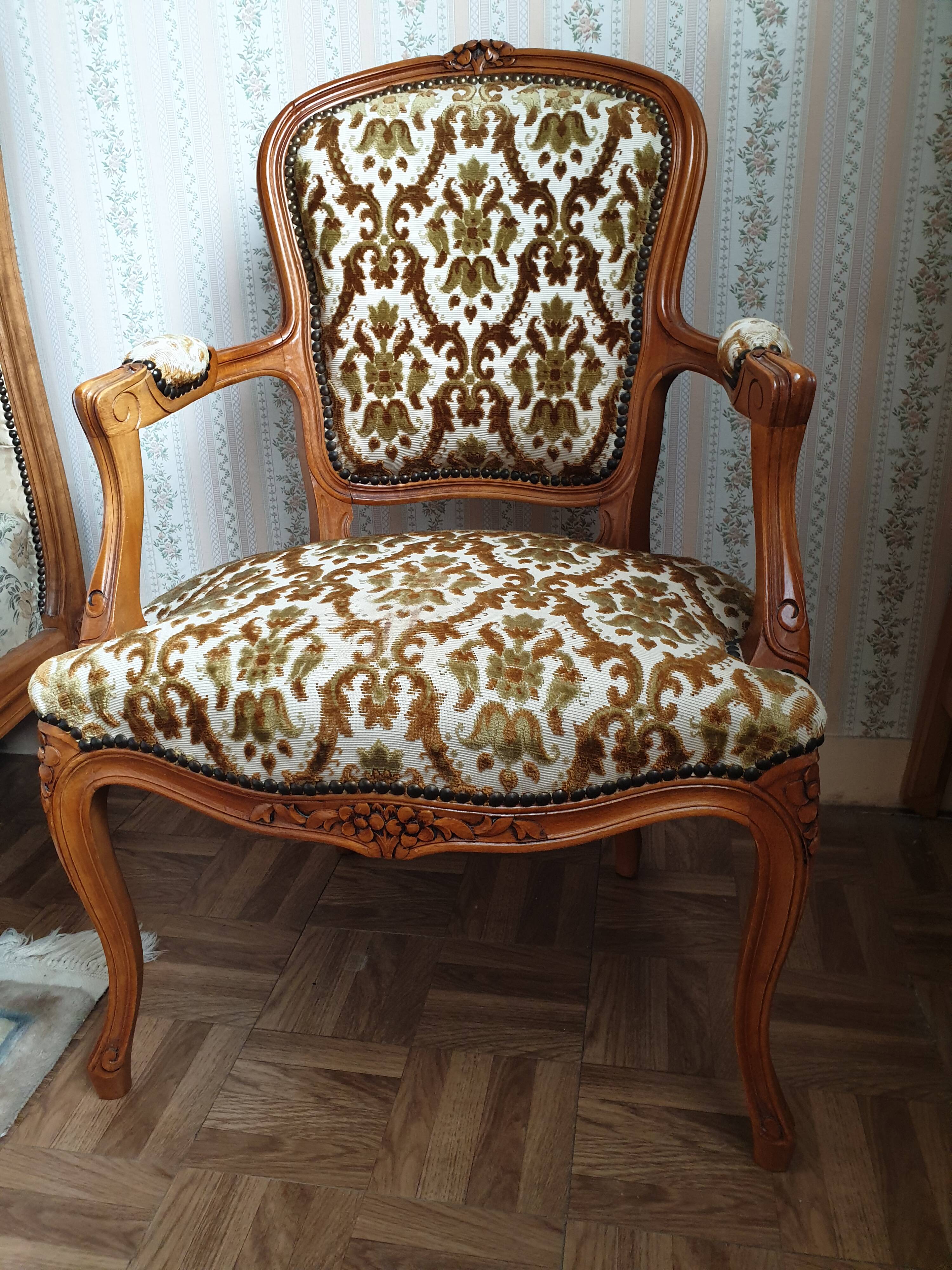 Louis XV style bergere armchair