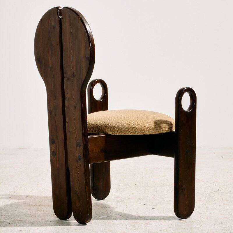 Hungarian Pine Dining Set by Mária Szedleczky, 1970s, Set of 5