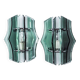 Pair of Veca wall lights, green murano glass, Italy 1970