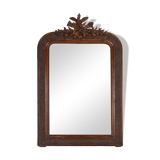 Louis Philippe mirror in plaster and wood with handcrafted decorations, France ca. 1900