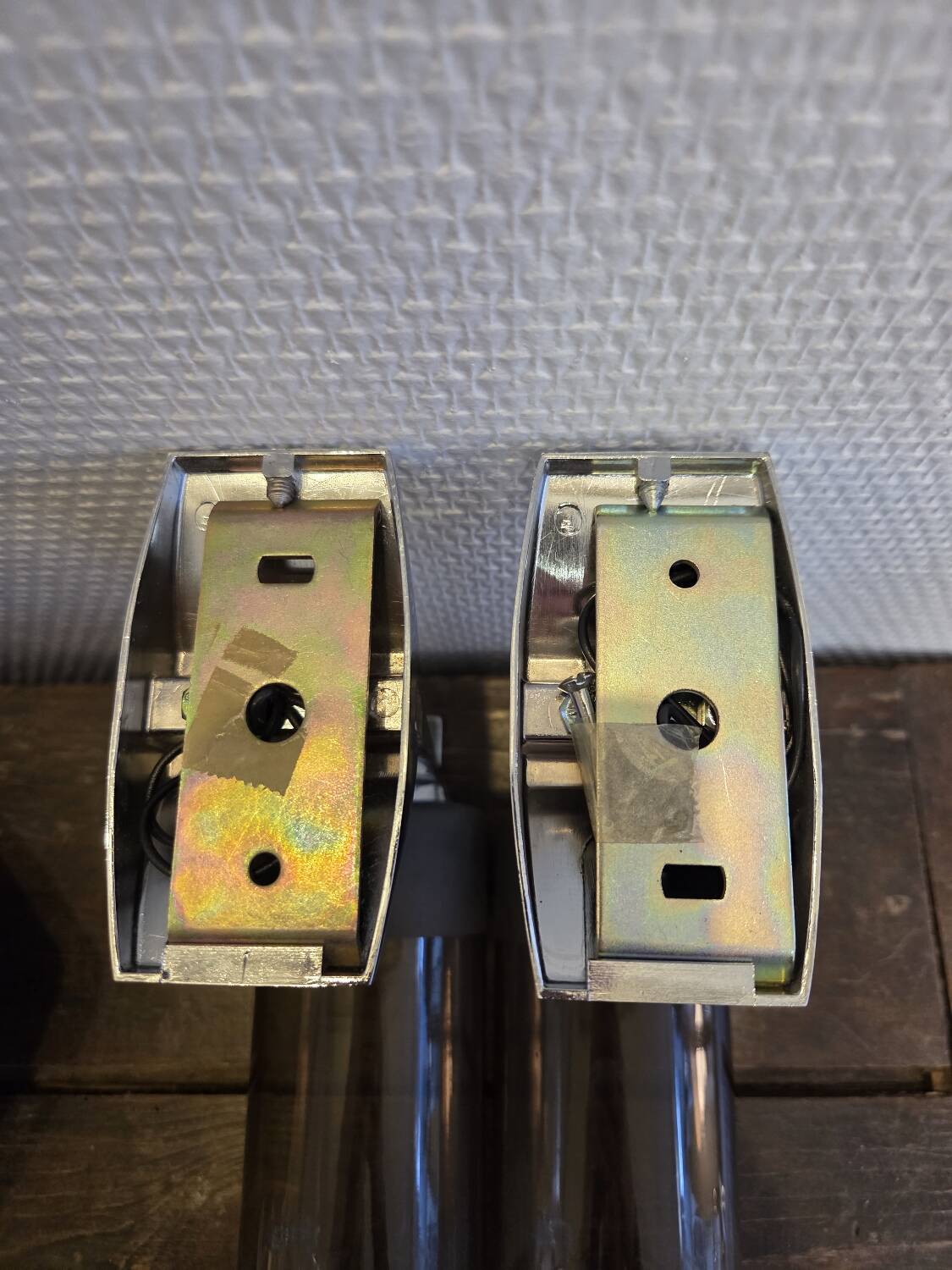 Pair of chrome wall lights 60/70