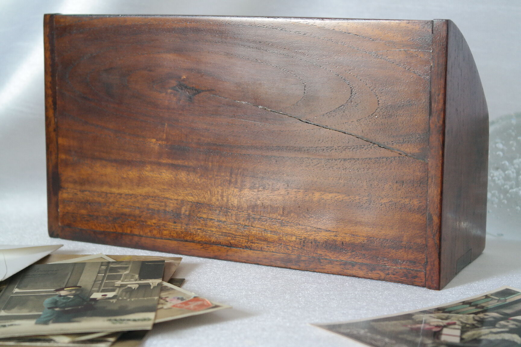 Vintage mail holder in cherry wood