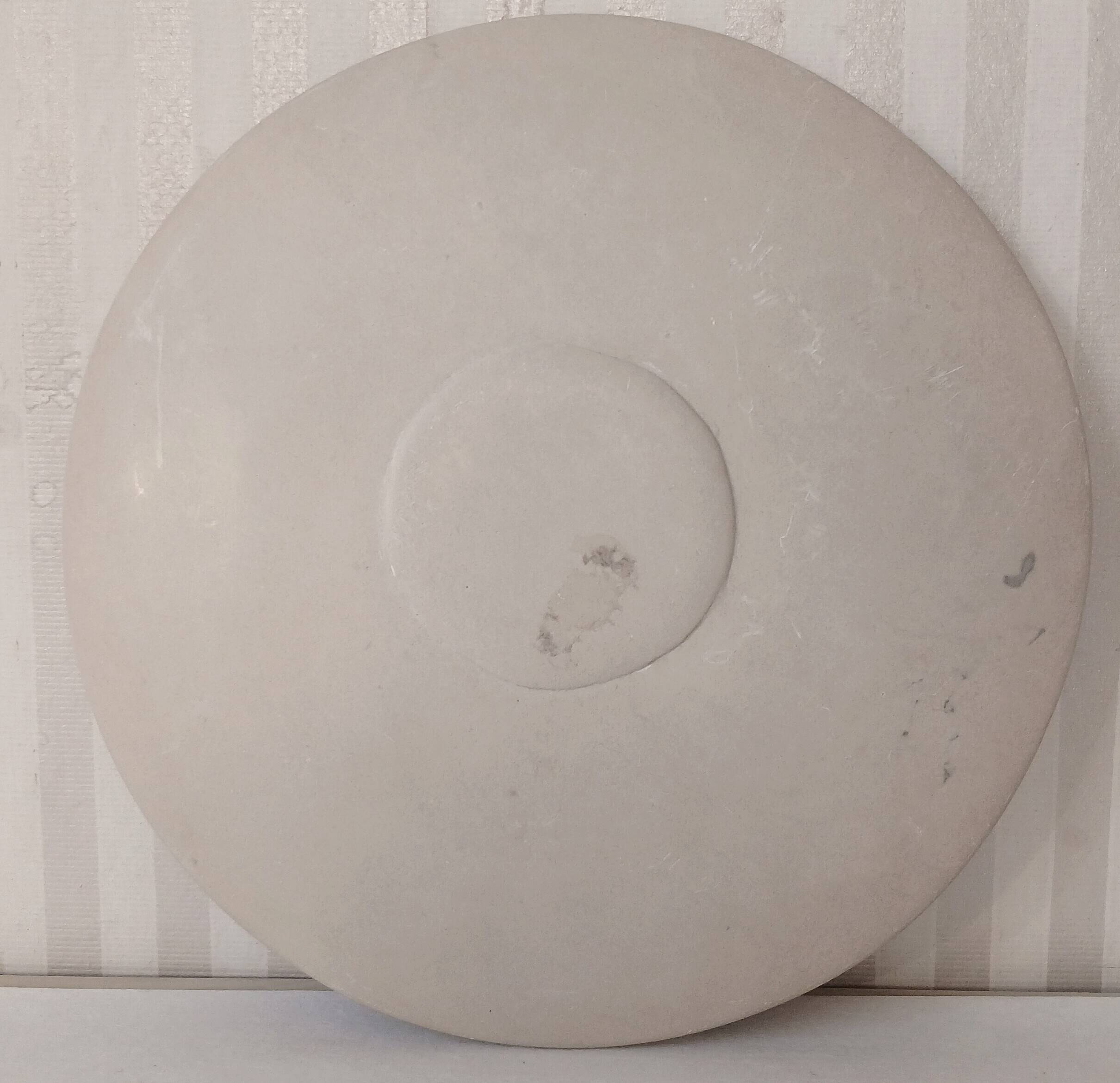 Plate "head with mask" natural stone hand carved