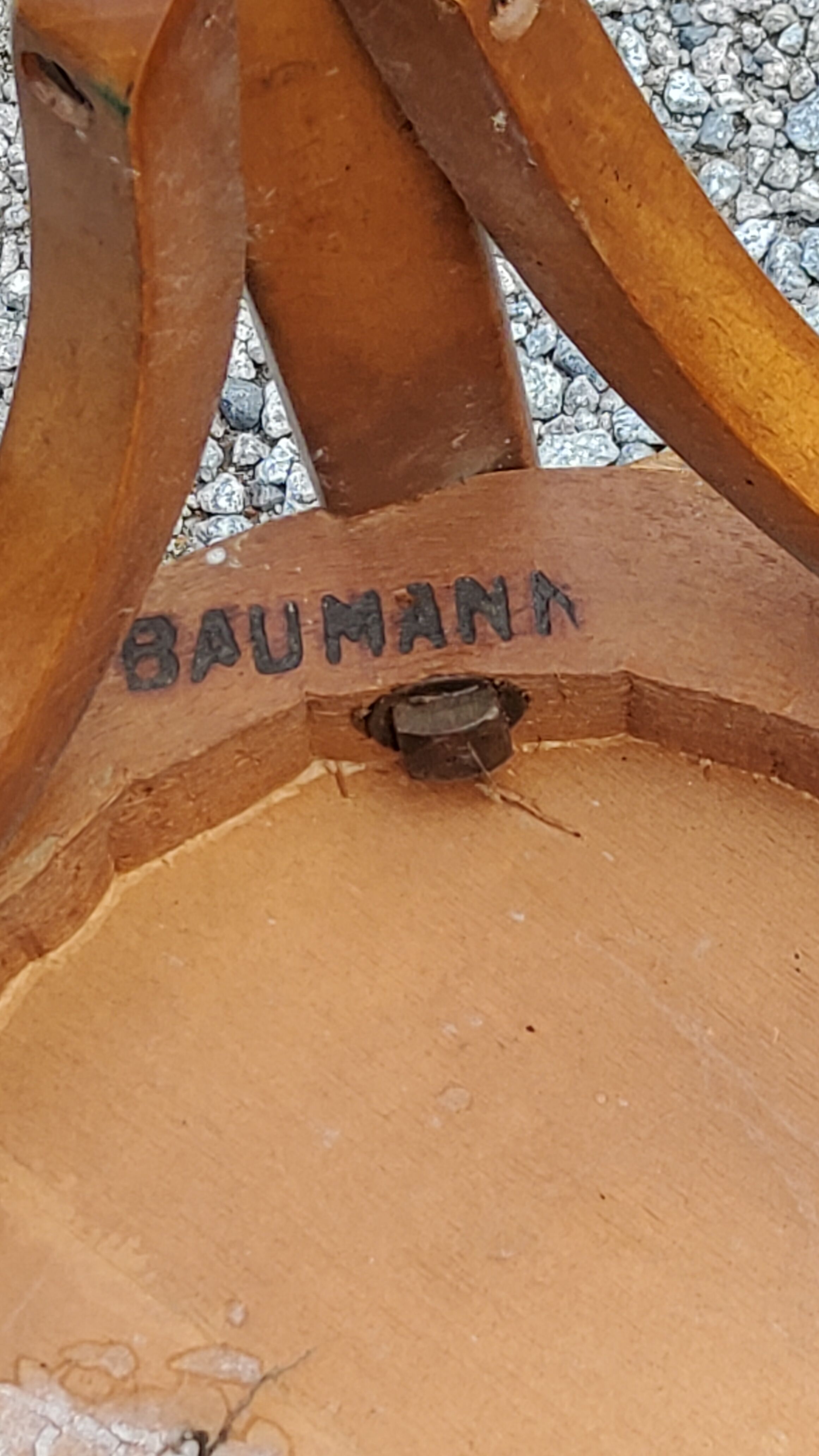 Set of 6 Baumann bistro chairs from the 50s stamp with iron