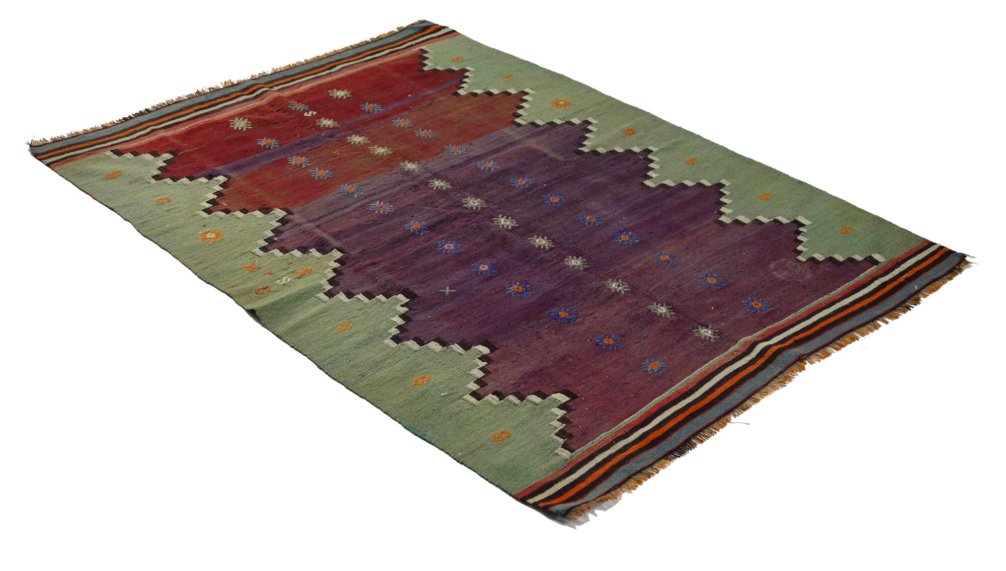 Anatolian handmade kilim rug 193 cm x 143 cm
