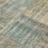 Tapis turc contemporain tissé à la main 175 cm x 242 cm tapis patchwork gris