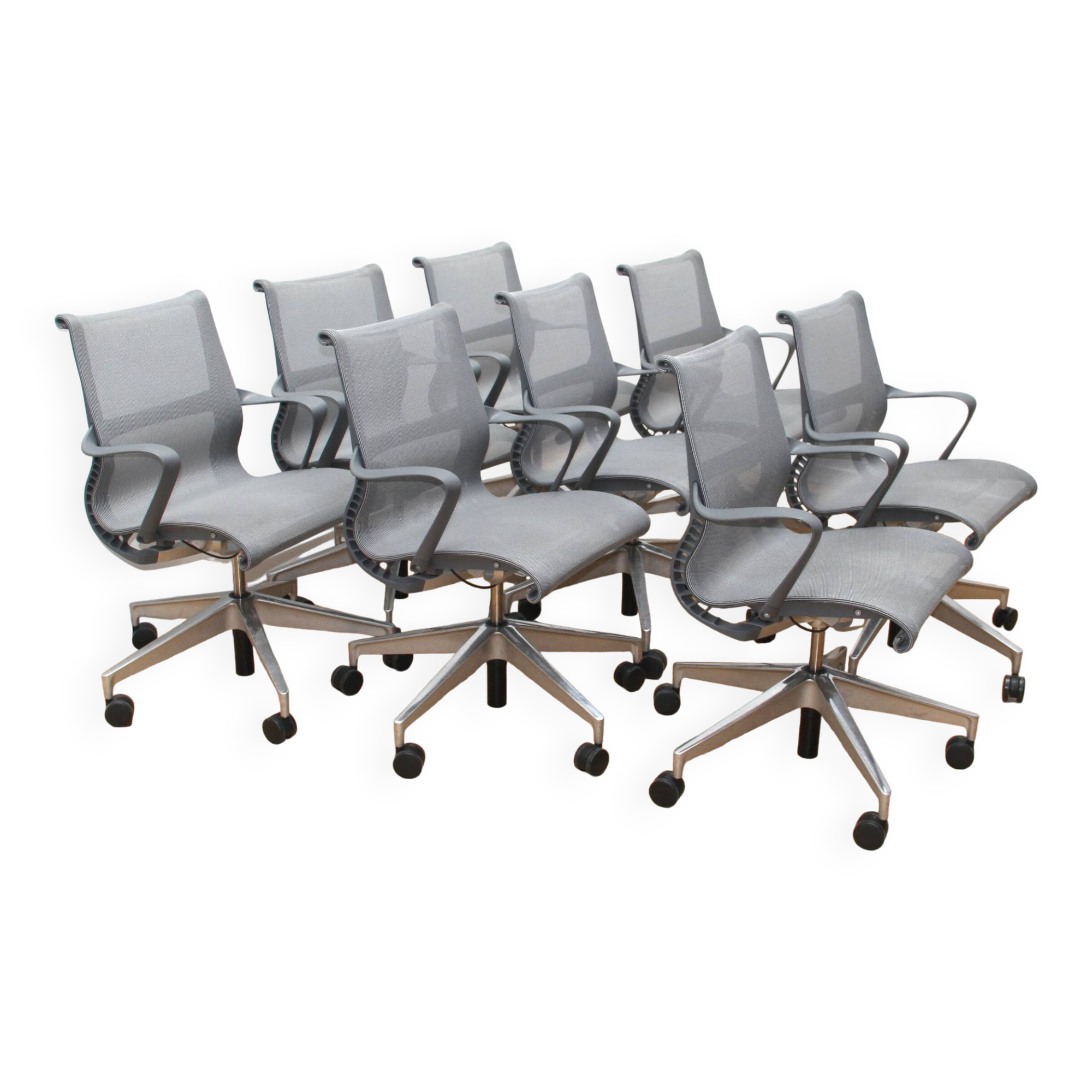 Suite de 8 fauteuils de bureau Setu, Herman Miller