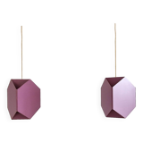 Set of 2 purple Seks-Tre pendant lamps by Ole Panton for Lyfa, Denmark 1960's