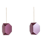 Set of 2 purple Seks-Tre pendant lamps by Ole Panton for Lyfa, Denmark 1960's