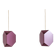 Set of 2 purple Seks-Tre pendant lamps by Ole Panton for Lyfa, Denmark 1960's