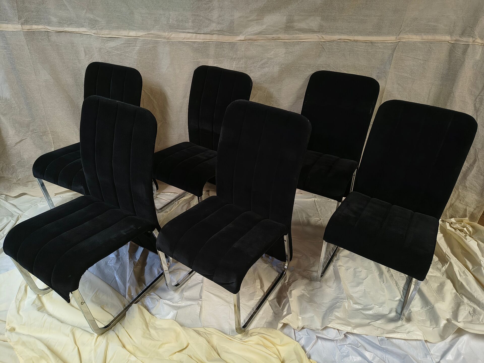 Vintage chrome chairs from the early 1980s.