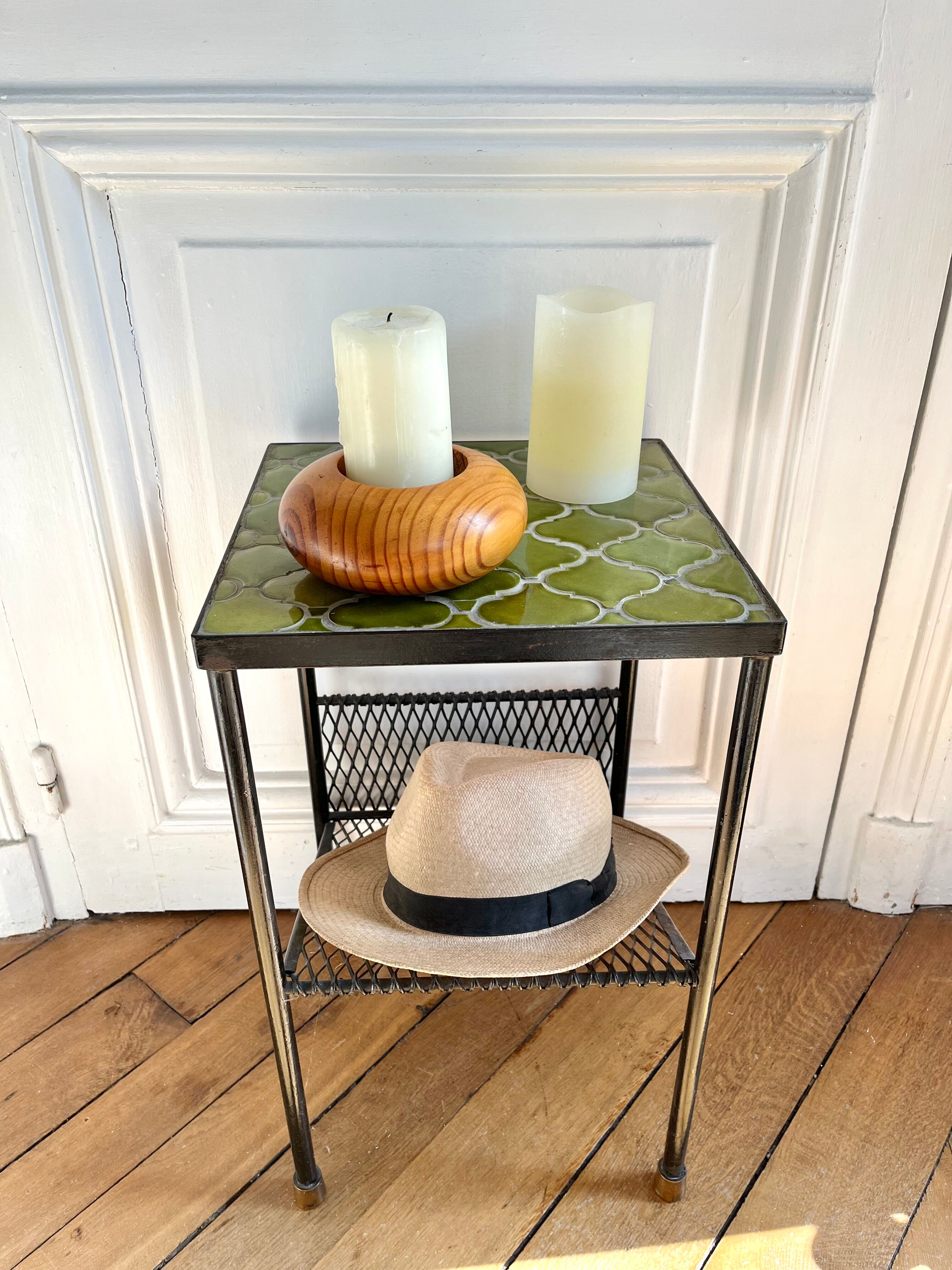 Vintage wooden candle holder