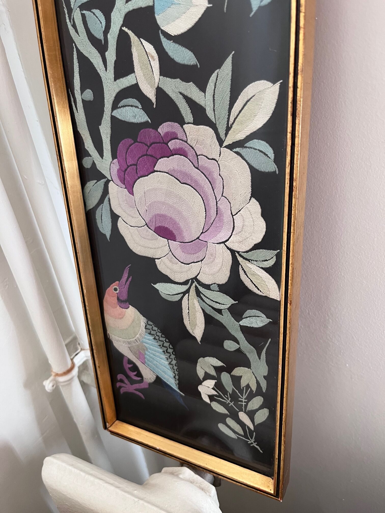 Woven painting birds