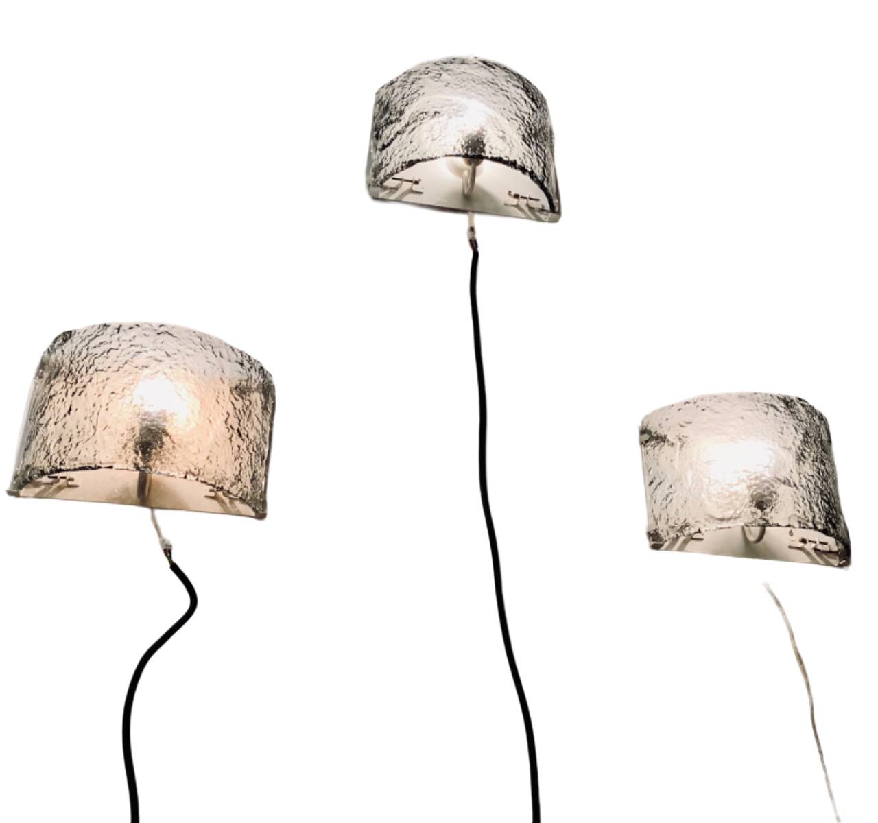 Set of 3 Italian Wall Lamps from the 1970s by Carlos Nazon for Mazzega