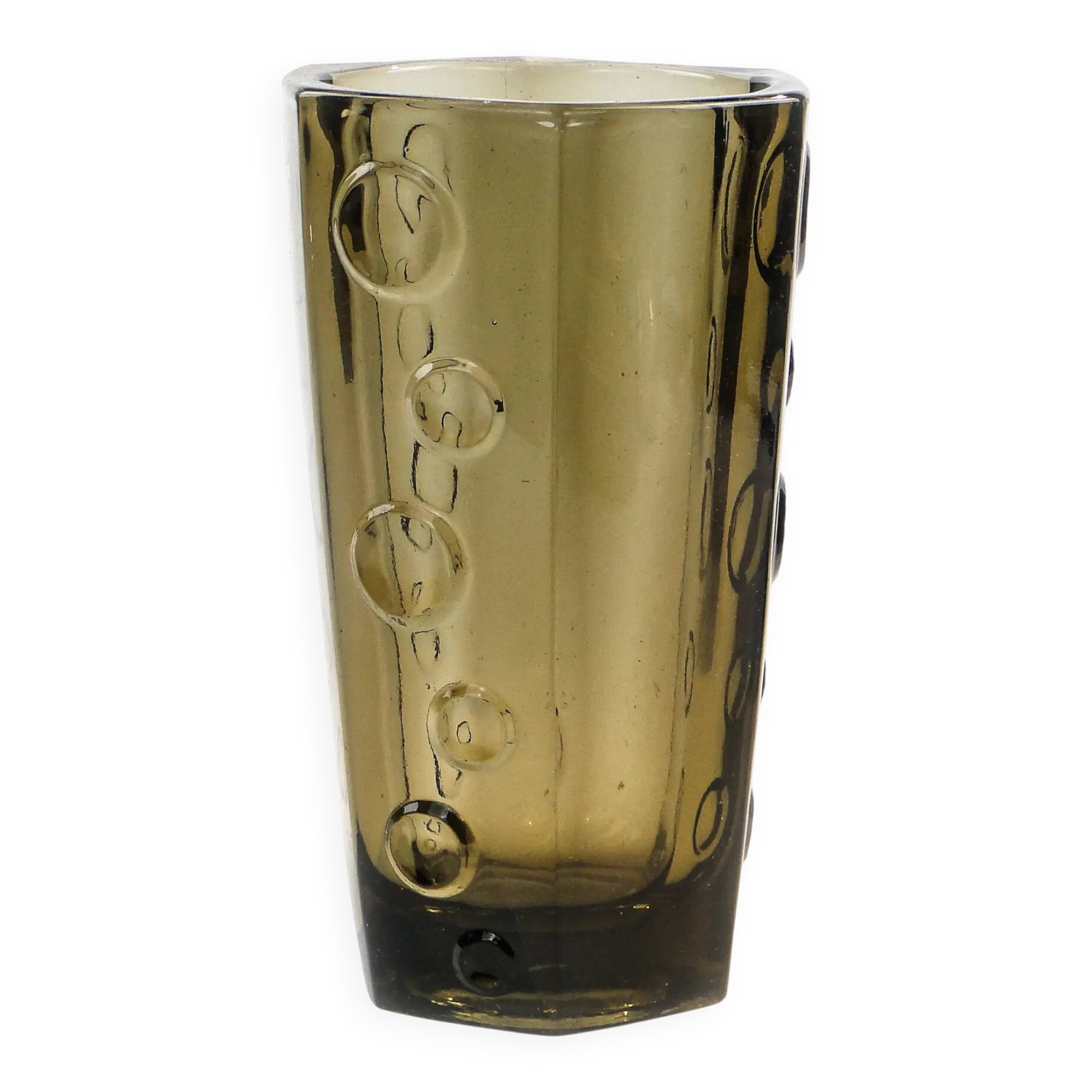 Mid-century modern vase, glass, designed by J. S. Drost, Ząbkowice, Poland, 1970s