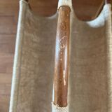 Vintage bamboo and fabric magazine rack