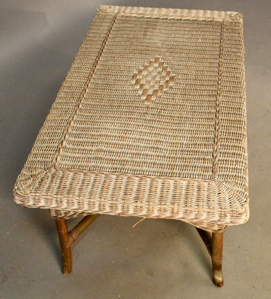 Bamboo and wicker coffee table
