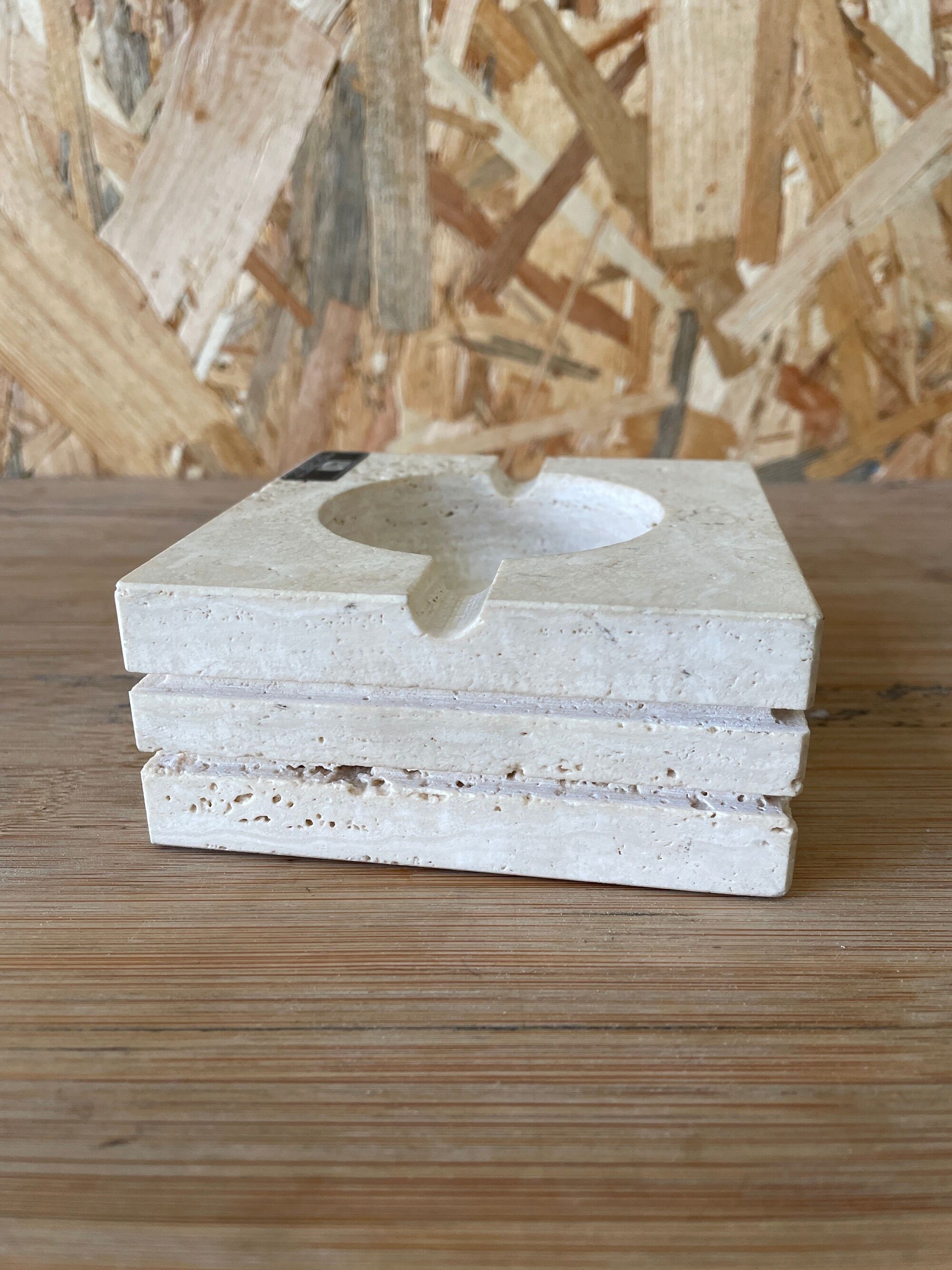 Travertine ashtray by Cerri Nestore