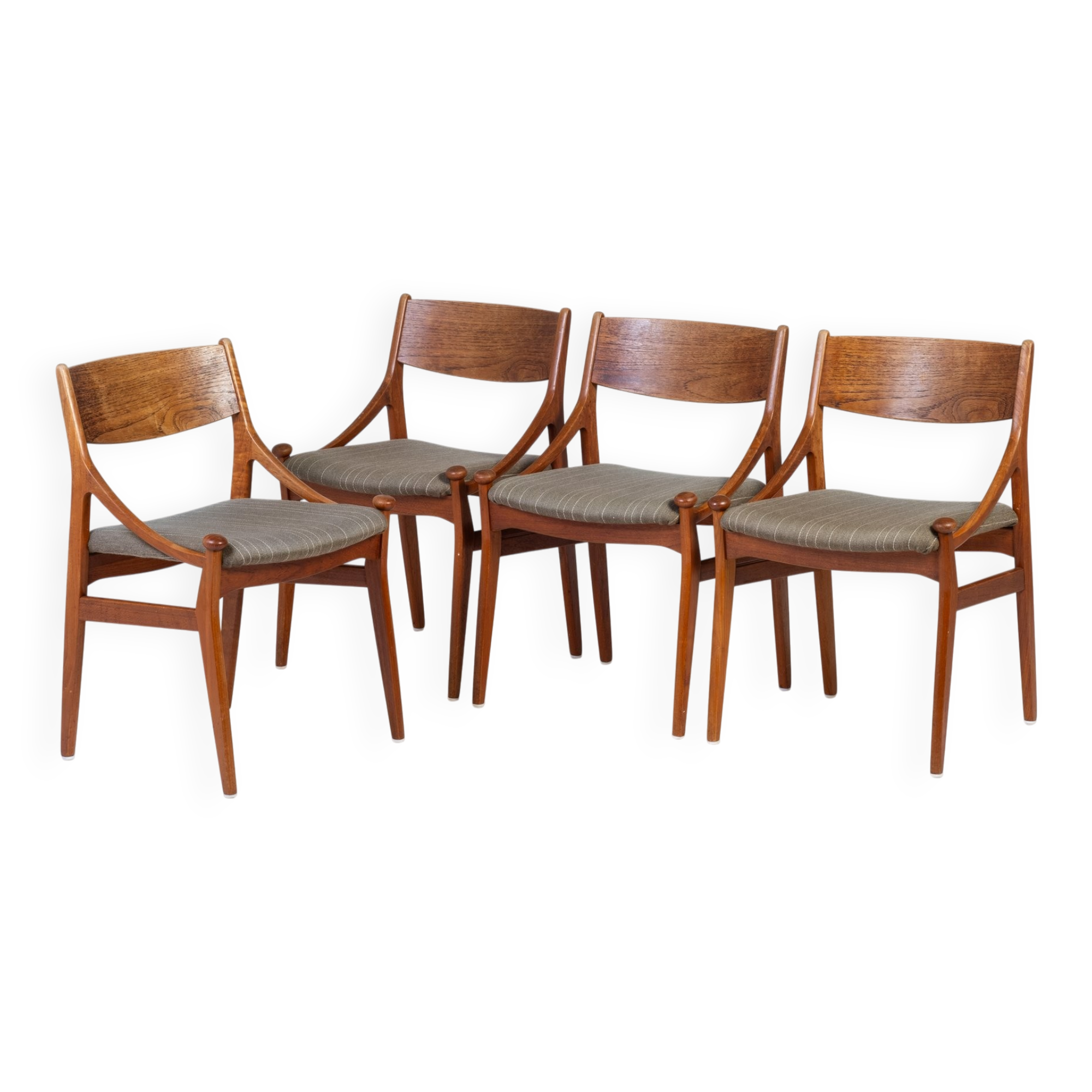 Mid-Century Dining Chairs in Teak by Vestervig Erikson for Brdr. Tromborg, 1960s, Set of 4