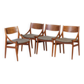Chaises de Salle à Manger Mid-Century en Teck par Vestervig Erikson pour Brdr. Tromborg, 1960s, Set de 4