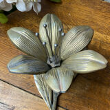 Cendriers individuels en forme de fleur, en laiton massif, années 60/7