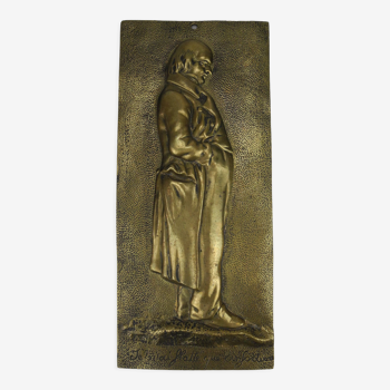 Béranger bronze plaque after David d'Angers antique