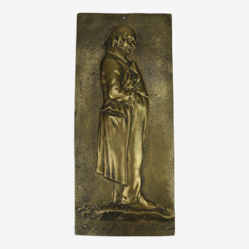 Plaque bronze Béranger d'après David d'Angers antique