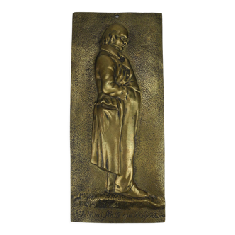 Plaque bronze Béranger d'après David d'Angers antique
