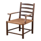 Danish Stained Oak Armchair with Cane and Spindle Back, 1940s