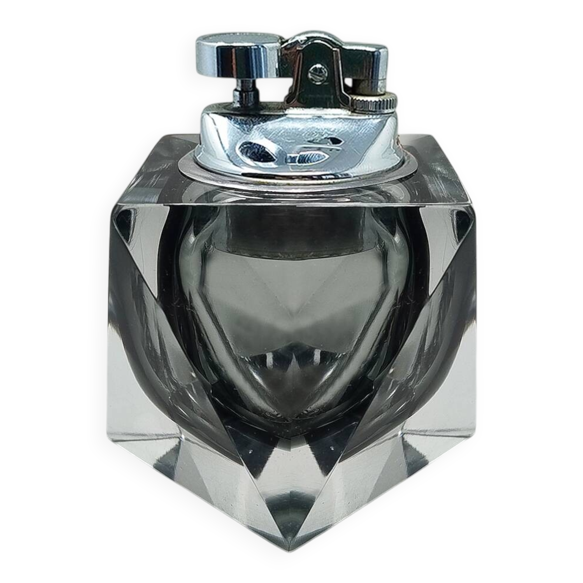 1960s Stunning Table Lighter in Murano Sommerso Glass By Flavio Poli for Se