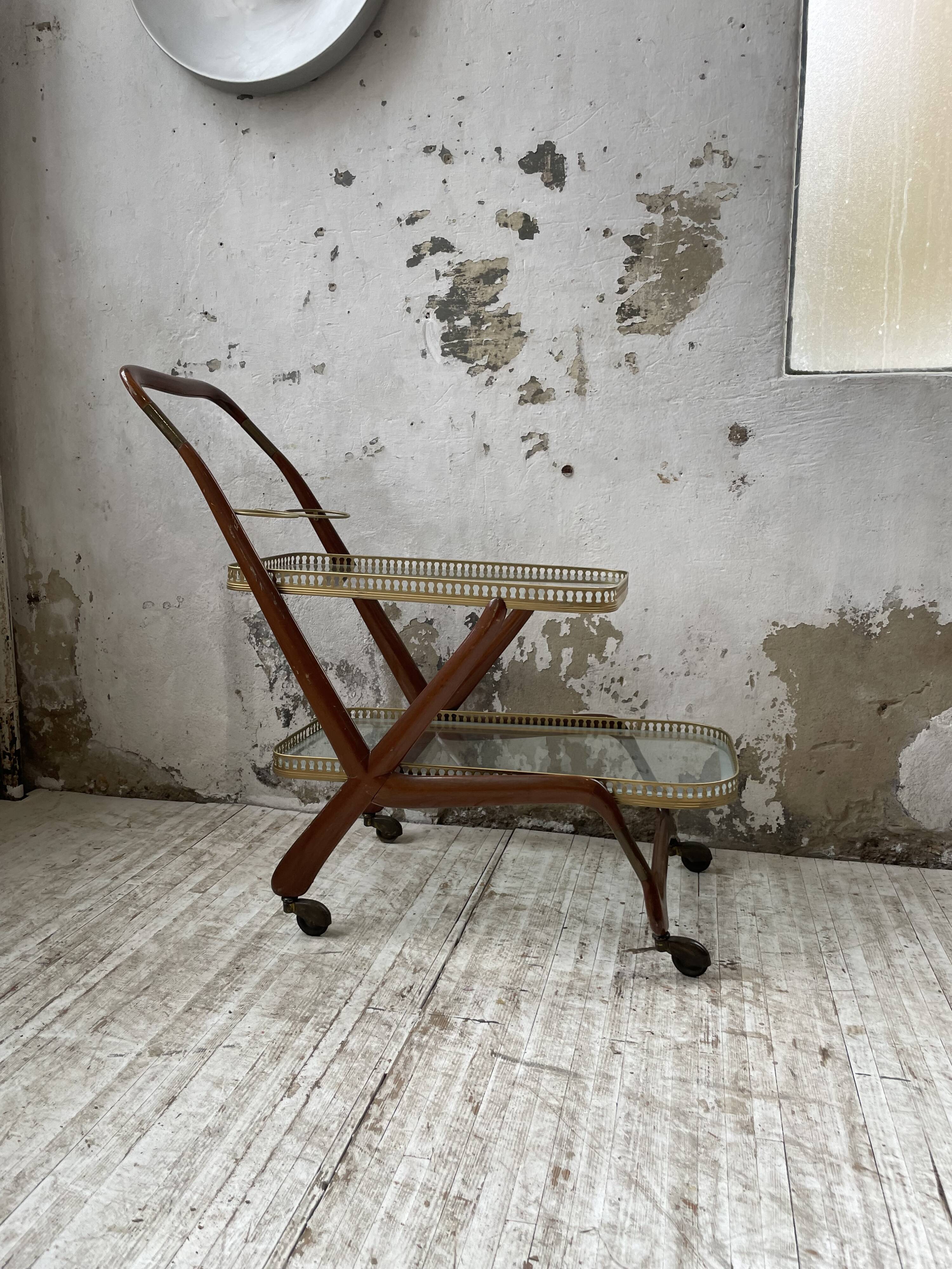 Italian Cesare Lacca style trolley, 1950s