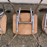 Mismatched formica chairs and stool 1960