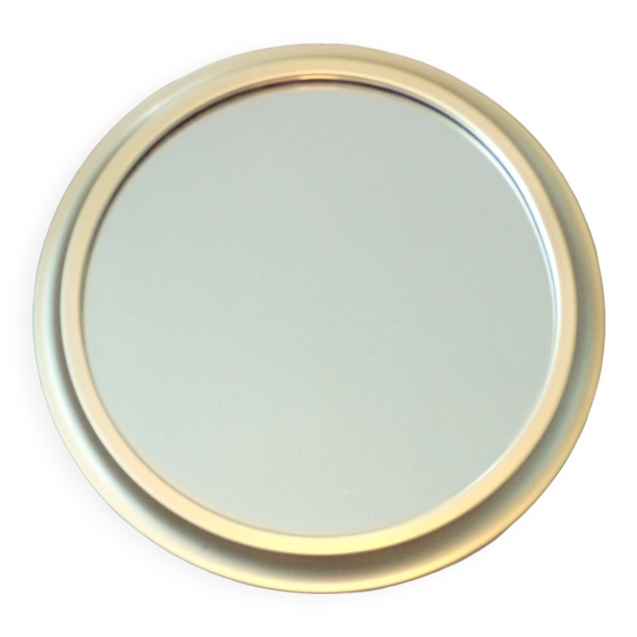 Vintage round mirror with gold metal frame 44 cm Ø