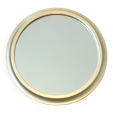 Vintage round mirror with gold metal frame 44 cm Ø