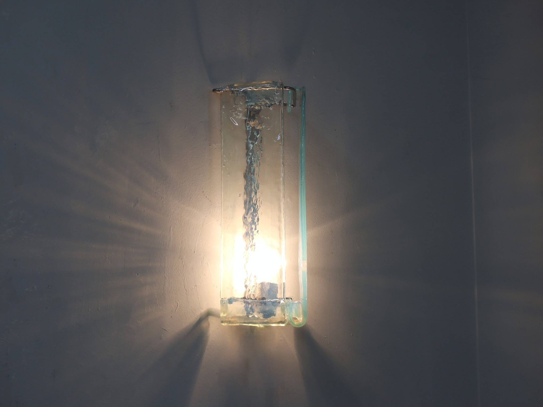 Set of 3 Murano wall sconces by Carlo Nason for Mazzega, 1970s