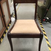 6 Art Nouveau chairs with brass marquetry