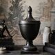 Covered cassolette in Empire style, patinated bronze, India, 1960s-1980s.