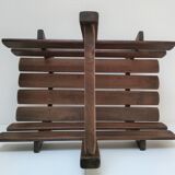 Solid wood log basket with vintage slats