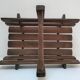 Solid wood log basket with vintage slats