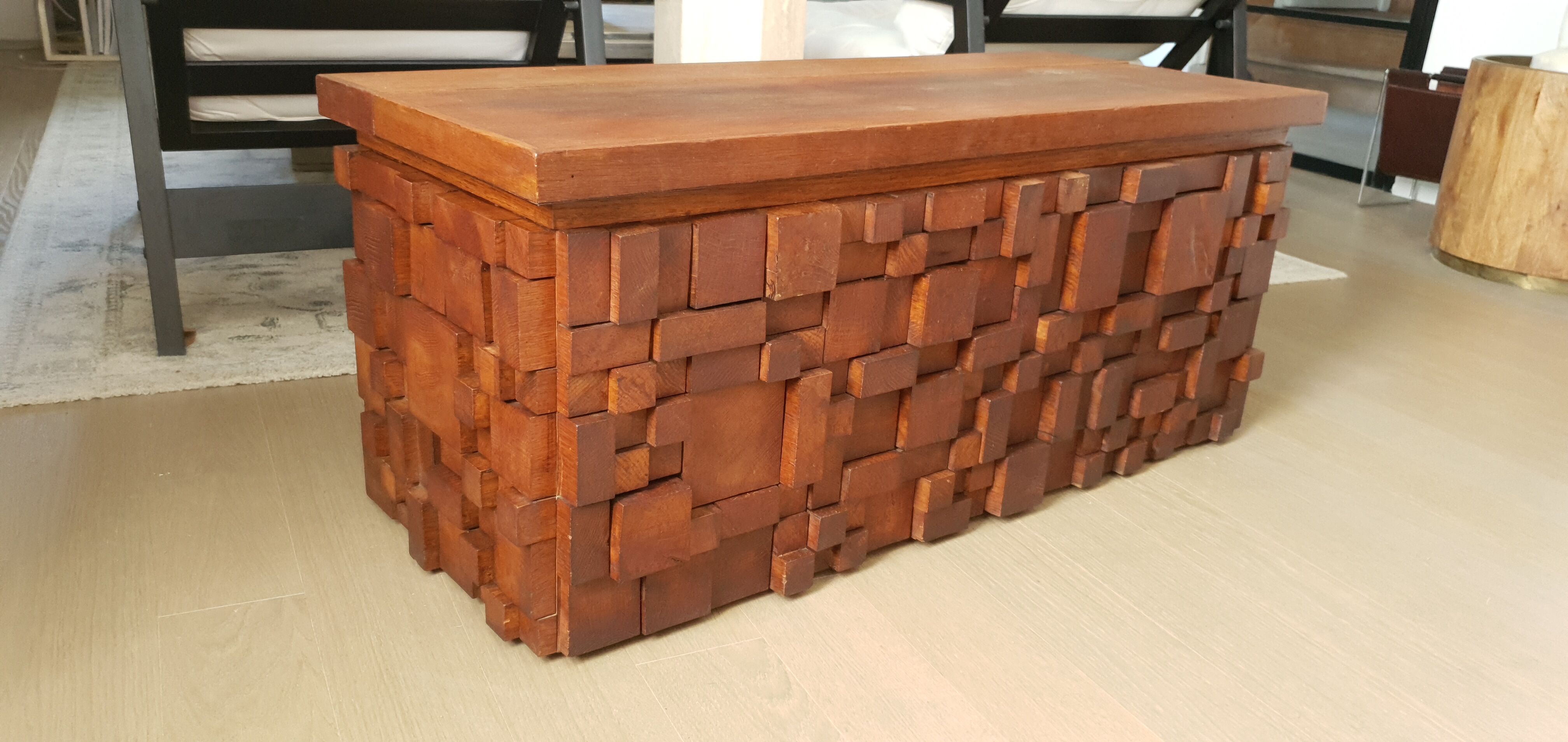 Solid oak bar chest paul evans style