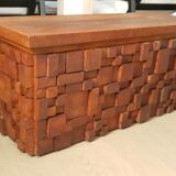 Solid oak bar chest paul evans style