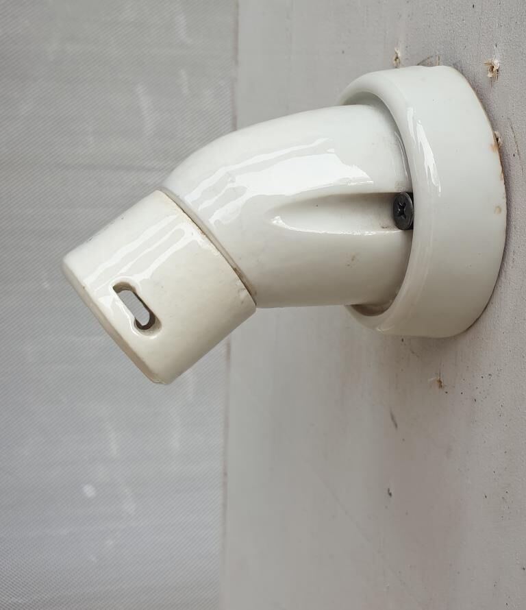 Angled wall lamp Art Deco porcelain