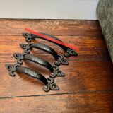 Black cast iron fleur-de-lys handles