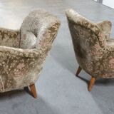 Pair of armchairs flower 50s