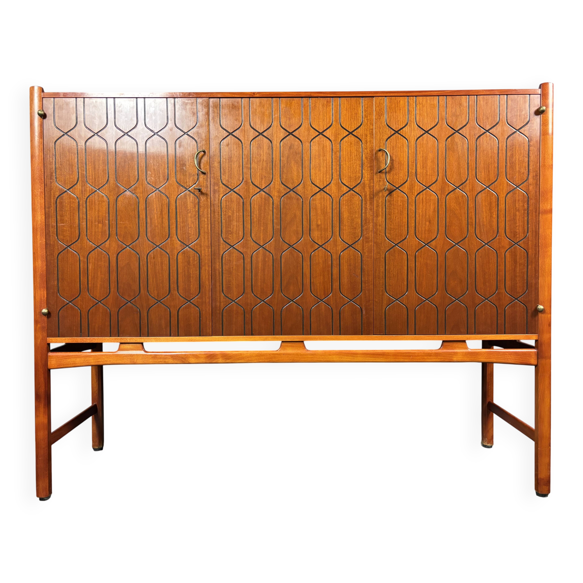 Midcentury Swedish Scandinavian sideboard cabinet by David Rosen model Napo