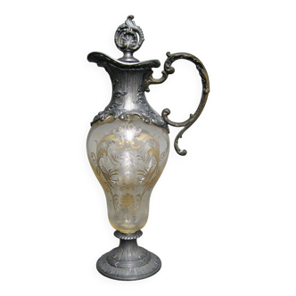 Crystal and tin ewer late nineteenth