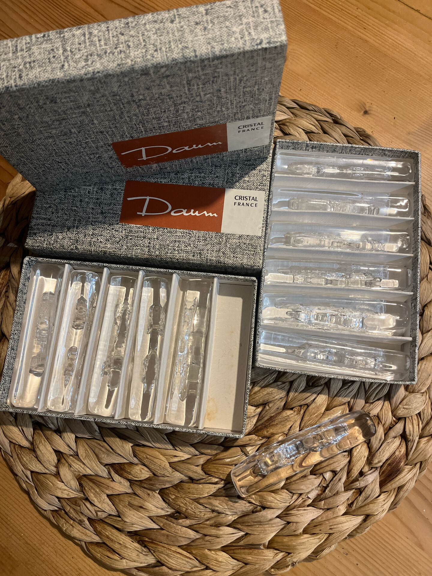 Set of 12 crystal knife rests by Daum - 1960